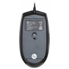 Мышь Оклик 147M черный оптическая (1600dpi) USB (4but)