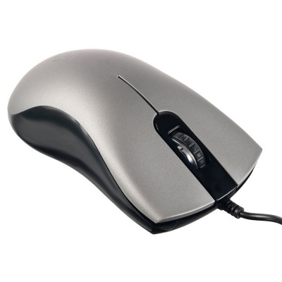 Мышь Оклик 375M серый/черный оптическая (1000dpi) USB (3but)