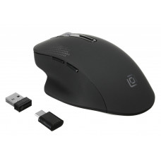 Мышь Оклик 636LWC черный оптическая (1600dpi) беспроводная USB/USB-C для ноутбука (6but)