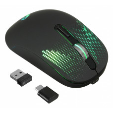 Мышь Оклик 636LWC черный оптическая (1600dpi) беспроводная USB/USB-C для ноутбука (6but)