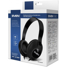 Наушники с микрофоном Sven AP-310M черный 1.2м накладные оголовье (SV-015312)