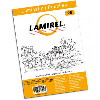 Пленка для ламинирования Fellowes 75мкм A4 (25шт) глянцевая 216x303мм Lamirel (LA-78800)