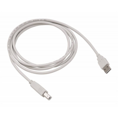 Кабель Buro Reversible USB A(m) USB B(m) 1.8м серый плоский