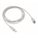 Кабель Buro Reversible USB A(m) USB B(m) 1.8м серый плоский