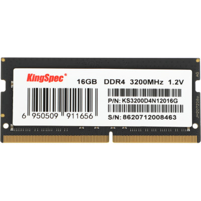 Память DDR4 16Gb 3200MHz Kingspec KS3200D4N12016G RTL PC4-25600 CL17 SO-DIMM 260-pin 1.35В