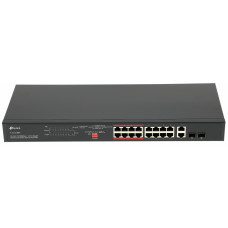 Коммутатор TP-Link TL-SL1218MP (L2) 16x100Мбит/с 2x1Гбит/с 2xКомбо(1000BASE-T/SFP) 16PoE+ 192W неуправляемый