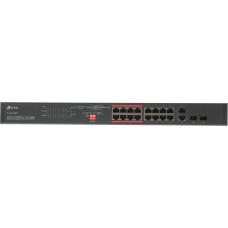 Коммутатор TP-Link TL-SL1218MP (L2) 16x100Мбит/с 2x1Гбит/с 2xКомбо(1000BASE-T/SFP) 16PoE+ 192W неуправляемый
