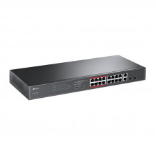 Коммутатор TP-Link TL-SL1218MP (L2) 16x100Мбит/с 2x1Гбит/с 2xКомбо(1000BASE-T/SFP) 16PoE+ 192W неуправляемый
