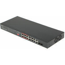 Коммутатор TP-Link TL-SL1218MP (L2) 16x100Мбит/с 2x1Гбит/с 2xКомбо(1000BASE-T/SFP) 16PoE+ 192W неуправляемый