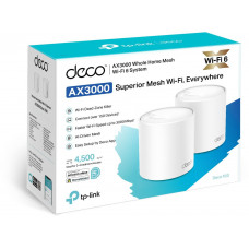 Бесшовный Mesh роутер TP-Link Deco X50(2-Pack) AX3000 10/100/1000BASE-TX белый (упак.:2шт)