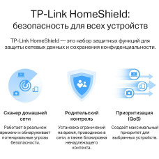 Роутер беспроводной TP-Link Archer AX53 AX3000 10/100/1000BASE-TX черный