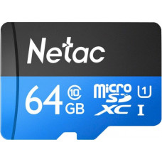 Флеш карта microSDXC 64Gb Class10 Netac NT02P500STN-064G-S P500 w/o adapter