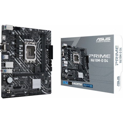 Материнская плата Asus PRIME H610M-D D4 Soc-1700 Intel H610 2xDDR4 mATX AC`97 8ch(7.1) GbLAN+VGA+HDMI