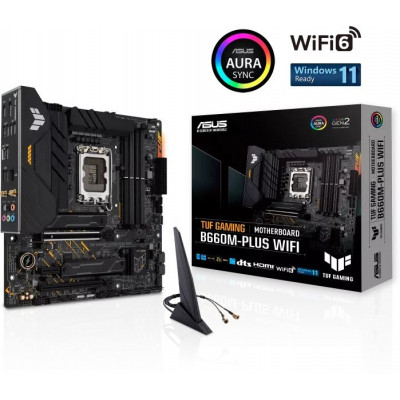 Материнская плата Asus TUF GAMING B660M-PLUS WIFI Soc-1700 Intel B660 4xDDR5 mATX AC`97 8ch(7.1) 2.5Gg RAID+HDMI+DP