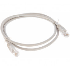 Коммутационный шнур NETLAN U/UTP 4 пары, Кат.5е (Класс D), 100МГц, 2хRJ45/8P8C, T568B, заливной, многожильный, BC (чистая медь), PVC нг(B), серый, 3м