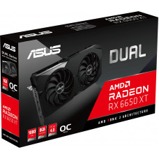 Видеокарта Asus PCI-E 4.0 DUAL-RX6650XT-O8G AMD Radeon RX 6650XT 8192Mb 128 GDDR6 2447/17500 HDMIx1 DPx3 HDCP Ret