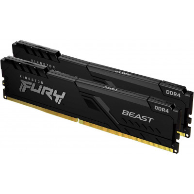 Память DDR4 2x16Gb 3200MHz Kingston KF432C16BBK2/32 Fury Beast Black RTL Gaming PC4-25600 CL16 DIMM 288-pin 1.35В single rank