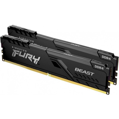 Память DDR4 2x8Gb 3200MHz Kingston KF432C16BBK2/16 Fury Beast Black RTL Gaming PC4-25600 CL16 DIMM 288-pin 1.35В kit dual rank