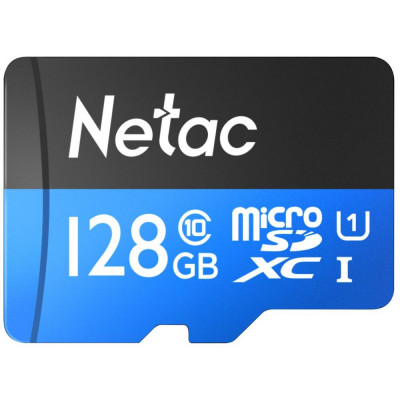 Флеш карта microSDHC 128Gb Class10 Netac NT02P500STN-128G-R P500 + adapter