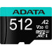 Флеш карта microSDHC 512Gb Class10 A-Data AUSDX512GUI3V30SA2-RA1 Premier Pro + adapter
