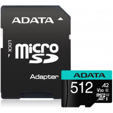 Флеш карта microSDHC 512Gb Class10 A-Data AUSDX512GUI3V30SA2-RA1 Premier Pro + adapter