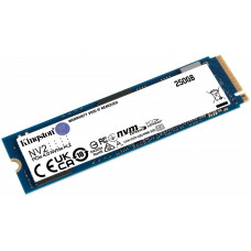 Твердотельный накопитель Kingston SSD NV2, 250GB, M.2(22x80mm), NVMe, PCIe 4.0 x4, 3D TLC, R/W 3000/1300MB/s, TBW 80, DWPD 0.3 (3 года)
