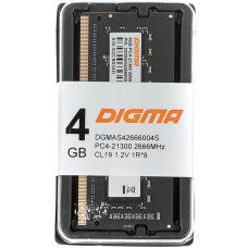 Память DDR4 4Gb 2666MHz Digma DGMAS42666004S RTL PC4-21300 CL19 SO-DIMM 260-pin 1.2В single rank