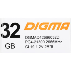 Память DDR4 32Gb 2666MHz Digma DGMAD42666032D RTL PC4-21300 CL19 DIMM 288-pin 1.2В dual rank