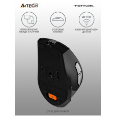 Мышь A4Tech Fstyler FB35C серый/черный оптическая (2400dpi) беспроводная BT/Radio USB (6but)
