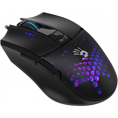 Мышь A4Tech Bloody L65 Max черный/фиолетовый оптическая (12000dpi) USB (6but)