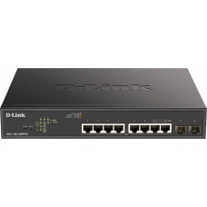 Коммутатор D-Link DGS-1100-10MPPV2/A (L2) 8x1Гбит/с 2SFP 8PoE+ 242W настраиваемый