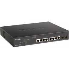 Коммутатор D-Link DGS-1100-10MPPV2/A (L2) 8x1Гбит/с 2SFP 8PoE+ 242W настраиваемый