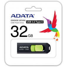 Флеш Диск A-Data 32Gb Type-C UC300 ACHO-UC300-32G-RBK/GN USB3.2 черный/зеленый