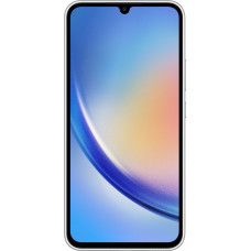 Смартфон Samsung SM-A346E Galaxy A34 5G 128Gb 6Gb серебристый моноблок 3G 4G 2Sim 6.6" 1080x2340 Android 13 48Mpix 802.11 a/b/g/n/ac NFC GPS GSM900/1800 GSM1900 Protect microSD max1024Gb