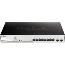 Коммутатор D-Link DGS-1210-10MP/F3A (L2) 8x1Гбит/с 2SFP 8PoE 130W настраиваемый