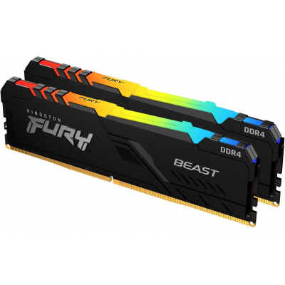 Память DDR4 2x32GB 3200MHz Kingston KF432C16BB2AK2/64 Fury Beast RGB RTL Gaming PC4-25600 CL16 DIMM 288-pin 1.35В dual rank с радиатором Ret