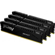 Память DDR5 4x16GB 5200MHz Kingston KF552C40BBK4-64 Fury Beast Black RTL Gaming PC5-41600 CL40 DIMM 288-pin 1.25В kit single rank с радиатором Ret