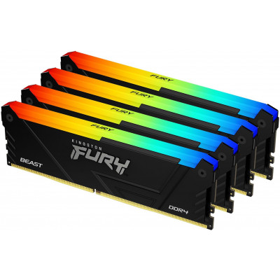 Память DDR4 4x8GB 3600MHz Kingston KF436C17BB2AK4/32 Fury Beast RGB RTL Gaming PC4-28800 CL17 DIMM 288-pin 1.35В kit single rank с радиатором Ret