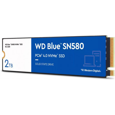 Накопитель SSD WD S PCIe 4.0 x4 2TB WDS200T3B0E Blue SN580 M.2 2280