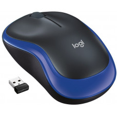 Мышь Logitech M185 черный/синий оптическая (1000dpi) беспроводная USB1.1 для ноутбука (2but)