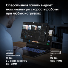 Ноутбук IRU Калибр 15ALC Core i5 12500H 16Gb SSD512Gb NVIDIA GeForce RTX 3050 4Gb 15.6" IPS FHD (1920x1080) Free DOS black WiFi BT Cam 3465mAh (1930300)