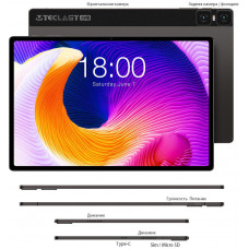 Планшет Teclast T45HD T606 (1.6) 8C RAM8Gb ROM128Gb 10.5" IPS 1920x1200 LTE 1Sim Android 13 серый 13Mpix 8Mpix BT GPS WiFi Touch microSD 1Tb 7200mAh