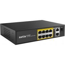 Коммутатор Netis P110GH (L2) 8x100Мбит/с 2x1Гбит/с 1SFP 8PoE 8PoE+ 120W неуправляемый