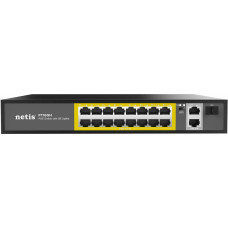 Коммутатор Netis P116GH (L2) 16x100Мбит/с 2x1Гбит/с 1SFP 16PoE 16PoE+ 240W неуправляемый