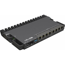 Маршрутизатор MikroTik RB5009UPr+S+IN 10/100/1000 компл.:устройство/крепления/адаптер черный