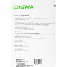 Роутер беспроводной Digma DWR-AX1501 AX1500 10/100/1000BASE-TX черный (упак.:1шт)
