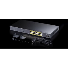 Коммутатор Cudy GS1020PS2 (L2) 16x1Гбит/с 2SFP 16PoE+ 200W неуправляемый