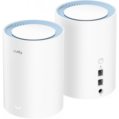 Бесшовный Mesh роутер Cudy M1200(2-Pack) AC1200 10/100BASE-TX белый (упак.:2шт)