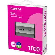 Накопитель SSD A-Data USB-C 1TB SD810-1000G-CSG SD810 1.8" серый