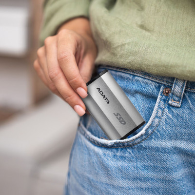 Накопитель SSD A-Data USB-C 500GB SD810-500G-CSG SD810 1.8" серый